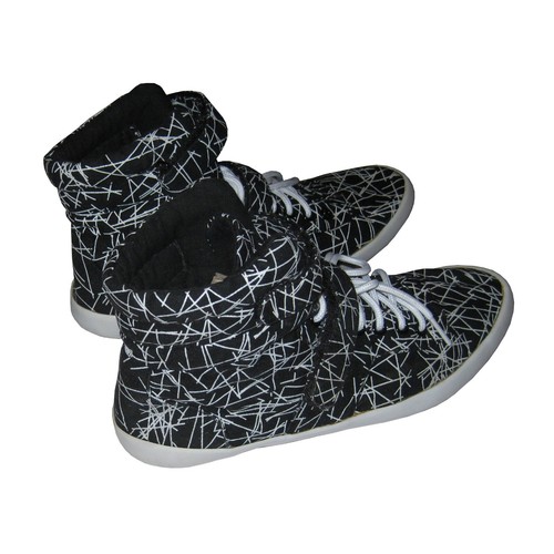 OFFICE Trainers High Top Shoes Print, Black Mix, EU 39 (UK 6) - Picture 5 of 12