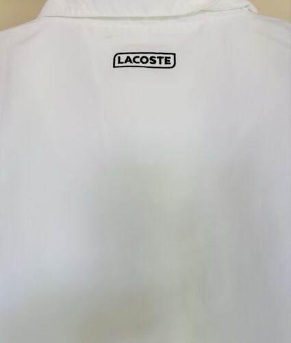 LACOSTE Full Zip Up White Black Checkered Spray Wind Jacket Coat Mens Size 7/192 - Picture 12 of 16