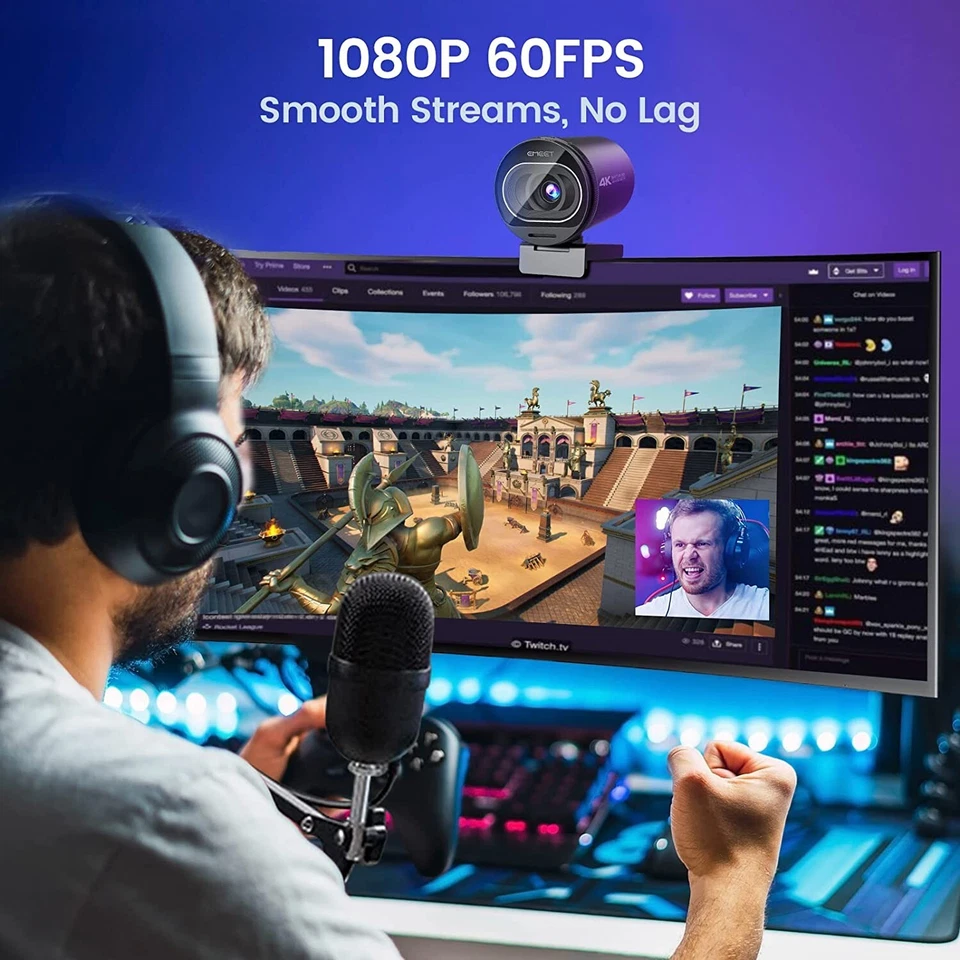 4K Streaming Webcam with Microphone EMEET S600 Ultra HD 60FPS AutoFocus Camera - Image 4 of 4