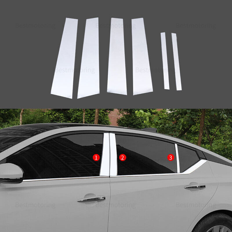Chrome B C Pillar Cover Trim For Nissan Altima / Teana 2019-2022 Accessories