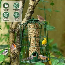 Squirrel-Proof Wild Bird Feeder Chew-Proof Metal Outdoor Hanging Seed Feeder
