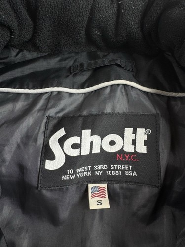 Vintage Schott N.Y.C USA Black Men L Snow Ski Outdoor Puffer Down Jacket - Picture 11 of 13