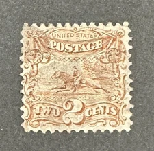 U.S. 1869 #113 2c Post Horse Rider Brown Used Solid  READ DESCRIPTION