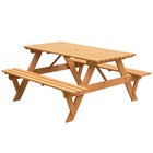 New Outdoor Wooden Patio Deck Garden 6-Person Picnic Table, for Backyard, Garden