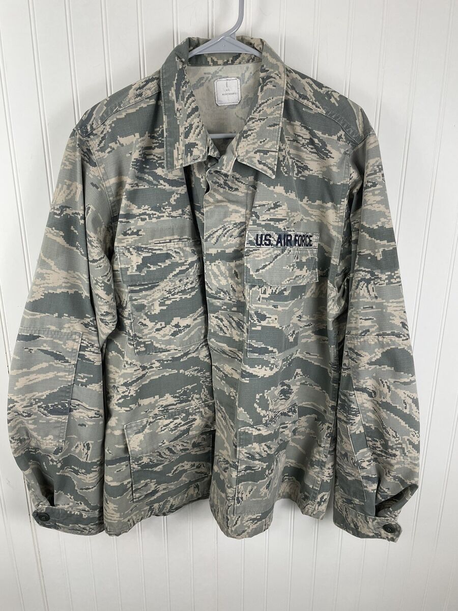 Air Force Camo Jacket Shacket Mens 44L Sage Green Military Air Force Camo Jacket Shacket Mens 44L Sage Green Military