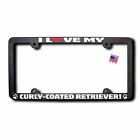 I Love My Curly-Coated Retriever License Frame w/Reflective Text