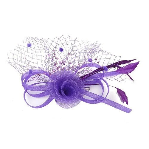 Frauen Fascinator Haarspange Stirnband Schleier Blume Netz Hut Hochzeit Royal Ascot Rennen - Bild 3 von 22