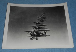 Vintage Photo Boeing P-12E US Army Air Corps USAAC Aircraft In Flight Formation