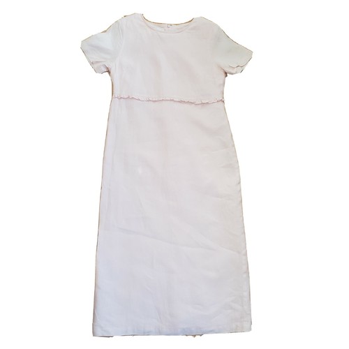Talbots Petites Women Irish Linen Long Maxi Dress 10 10P Pink Modest Spring