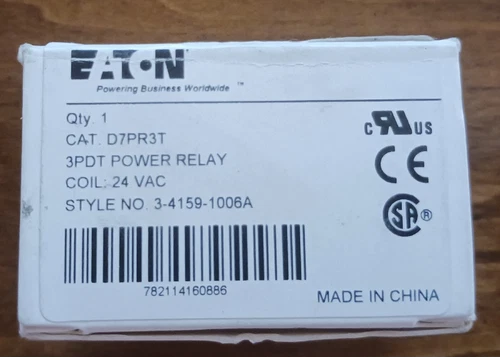 Eaton General Purpose Relay D7PR3T. (Lot of 2) New in Box. Free Shipping