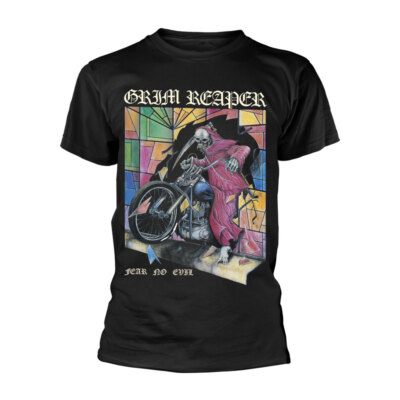 Men's Grim Reaper Fear No Evil T-shirt Large Black