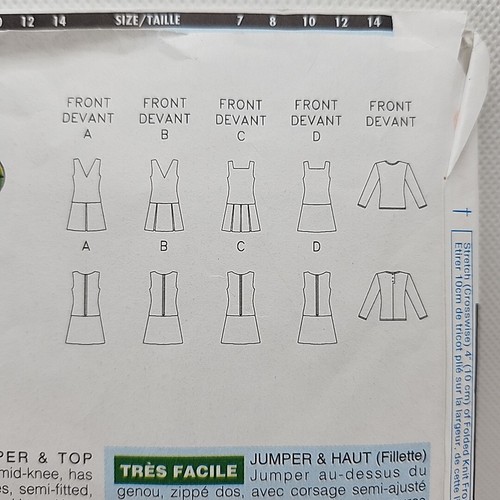 Butterick 4168 Childs Jumper Dress And Shirt Top Sewing Pattern Size 12-14 Uncut - Picture 7 of 8