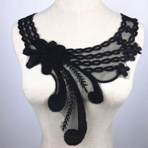 100 Designs! Floral Lace Crochet Neckline Embroidered Collar Dress Motif Trim - Picture 64 of 215