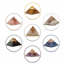 LG 75mm Reiki Healing Crystals Orgonite Pyramid Wealth & Success~EMF Protection 