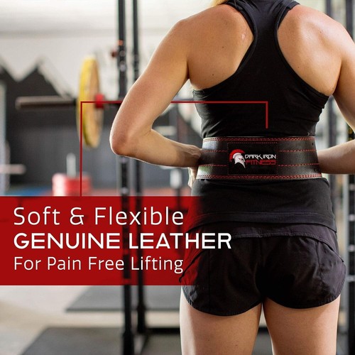 Dark Iron Fitness Dip Belt – Padded Leather Weight Lifting Belts XL 41-49in - Picture 3 of 5