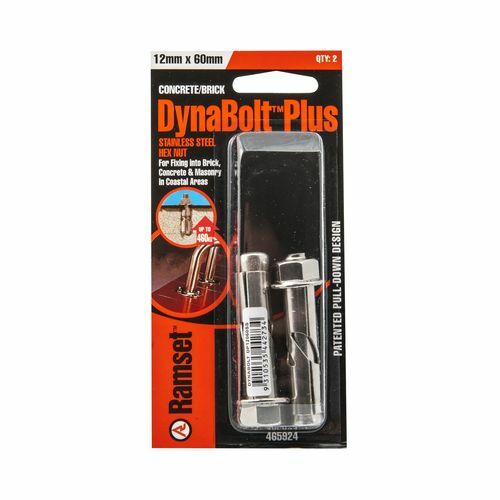 Ramset 12 x 60mm Stainless Steel DynaBolt Plus Hex Head Bolt - 2 Pack - Bild 1 von 2