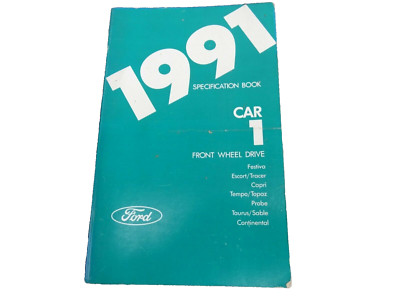 1991 Ford Car 1front wheel drive Specification Book Rear Wheel Drive