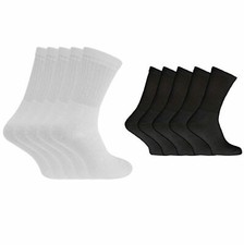 3/6/12 X Pairs Men's Cotton Rich Sport Socks Black & White Fit UK Shoe Size 6-11
