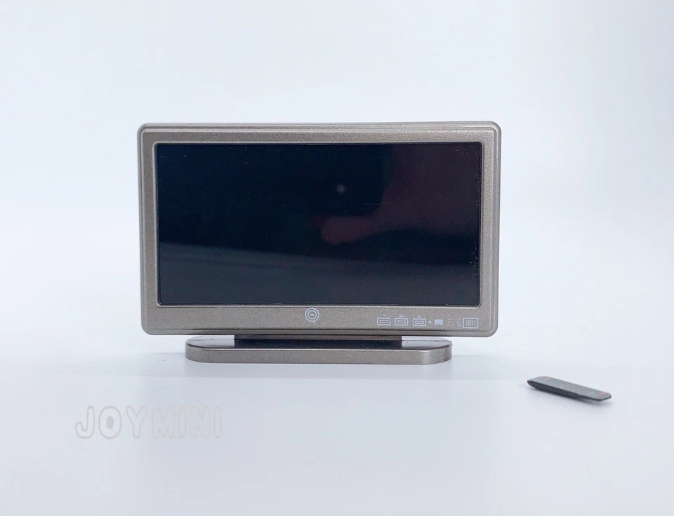 TV en miniatura 1/12 y control remoto plano LCD sala de estar casa de muñecas muebles juguete Foto 2 de 4