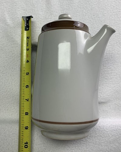 Brown Monterrey Stoneware /Japan-3 Cup Coffee/Tea Server and warmer Set-NEW - Picture 7 of 10