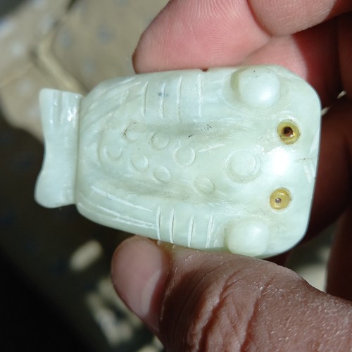 Vintage Chinese Jade Frog Statue Hand Carved Natural Green Jadeite Nice Old 66gr - Picture 7 of 24