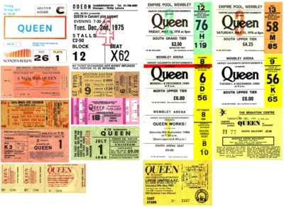 QUEEN   MUSIC GROUP ARTIST   Reproduction CONCERT TICKETS  ️ Individual Sale