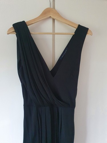 French Connection Black Drape Detail Maxi Dress UK Size 10 - Picture 2 of 5