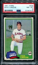 PSA 8 NM MINT 1981 TOPPS DAVE LaROCHE #529 ANGELS 67416 B141