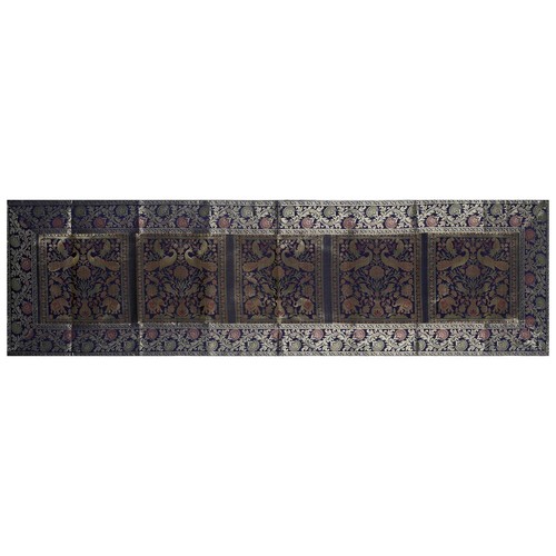 Indian Peacock Design Silk Dining Table Runner Wedding Birthday Runner 16x60 In - Picture 19 of 29