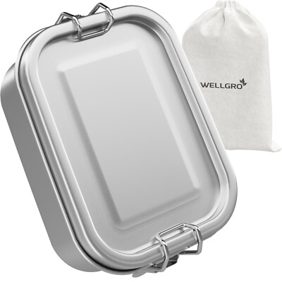 Edelstahl Lunchbox eckig auslaufsicher Metall Brotdose Vesperdose Brotbox Dose