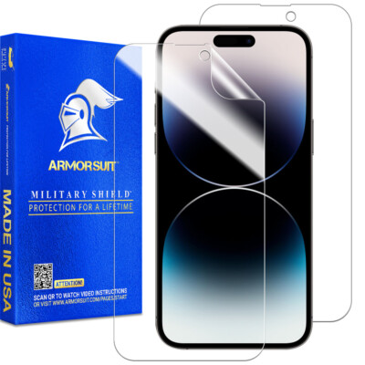 ArmorSuit MilitaryShield [2 Pack] Apple iPhone 14 Pro Max (6.7) Screen Protector