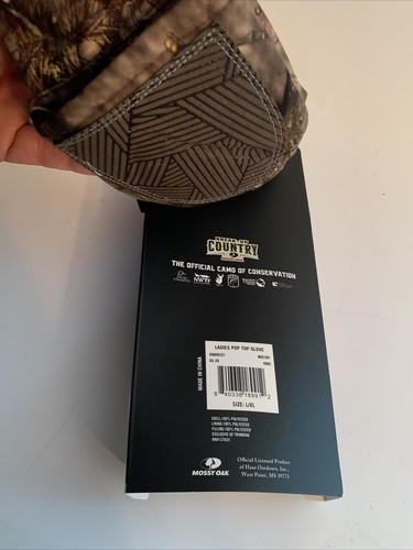 Mossy Oak Breakup Country Ladies L/XL Pop-Top Gloves Camouflage Heat Retention - Picture 8 of 10