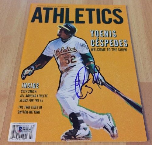 YOENIS CESPEDES SIGNED AUTOGRAPHED 2012 OAKLAND ATHLETICS A'S PROGRAM MAGAZINE - Picture 6 of 8