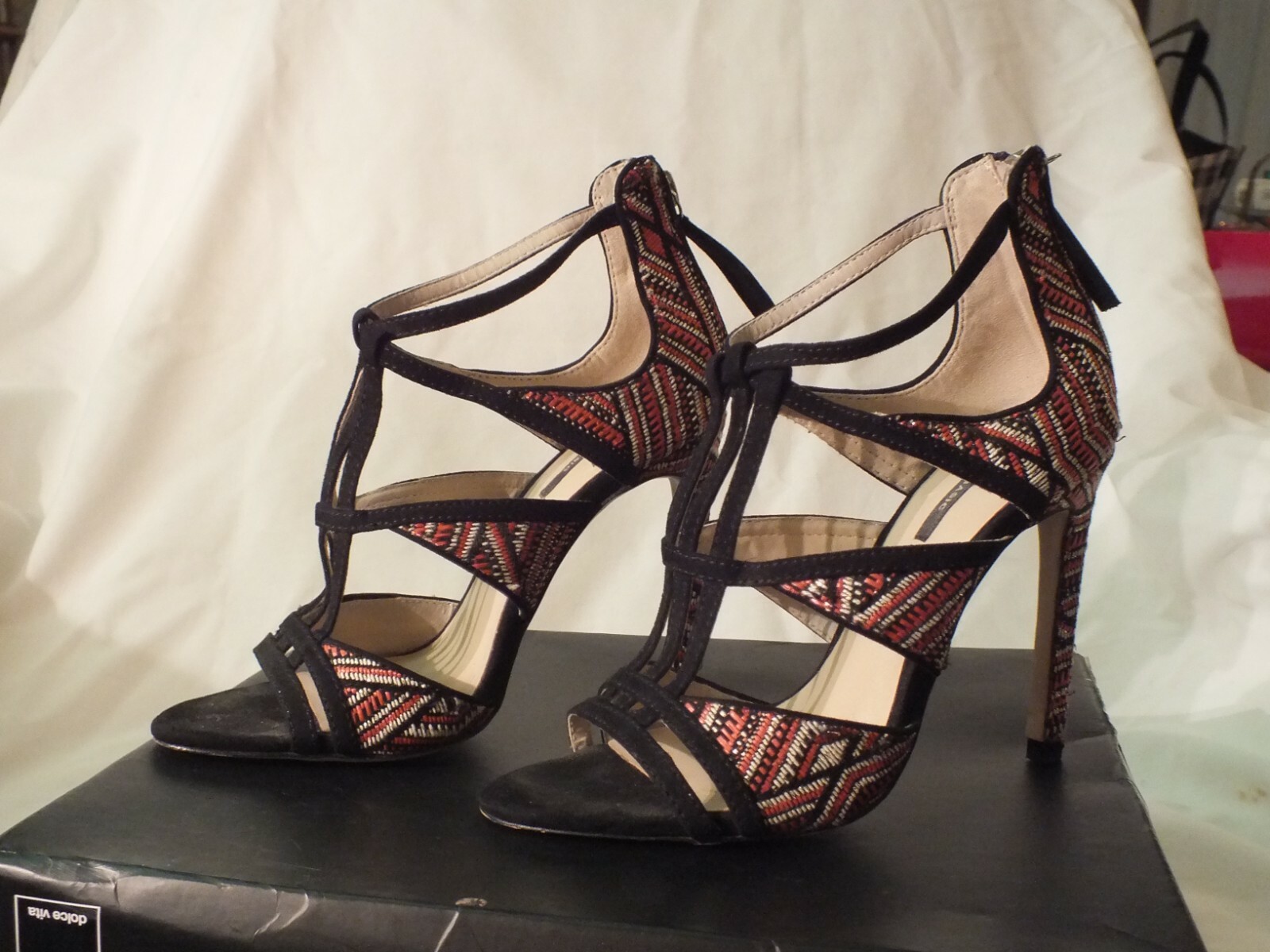 ZARA BASIC Heels, Multicolor Back Zipper Open Toe… - image 5