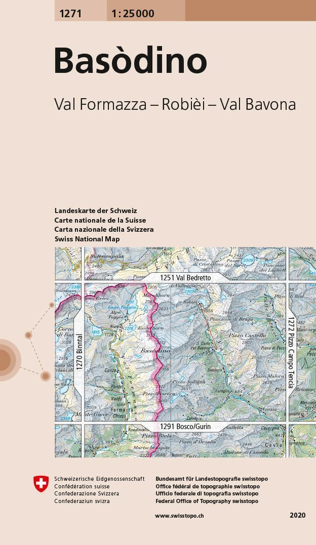 Thumbnail - Swisstopo 1 : 25 000 Basòdino Val Formazza - Robièi - Val Bavona