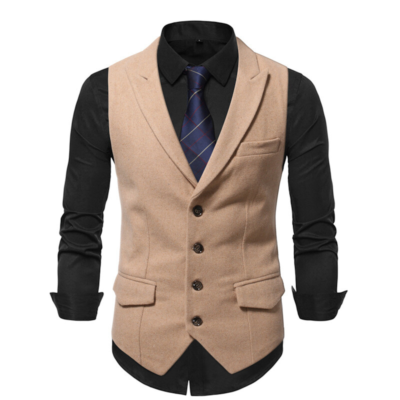 Mens Mixed Sleeveless Formal Dress Suit Vest Single Breasted