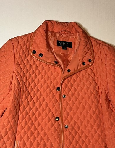 Y.B.C. Orange Jacket Vintage Size M 100% Polyester Estate Long sleeve Puffy - Picture 13 of 24