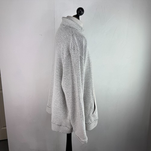 Weird Fish Mens Macaroni Jacket White/Grey Full Zip Oversized 5XL Cotton - Picture 3 of 9