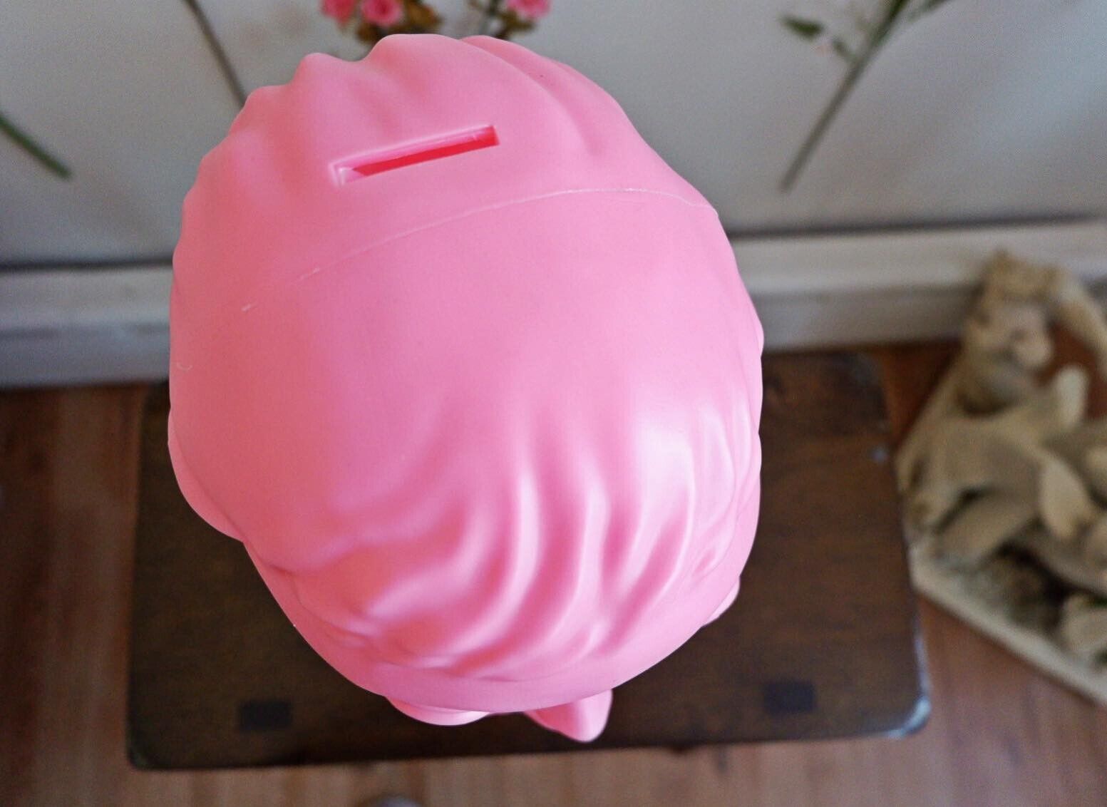 Vintage 70s Pink Rare Mannequin TWIGGY Hat & Wig Display Head