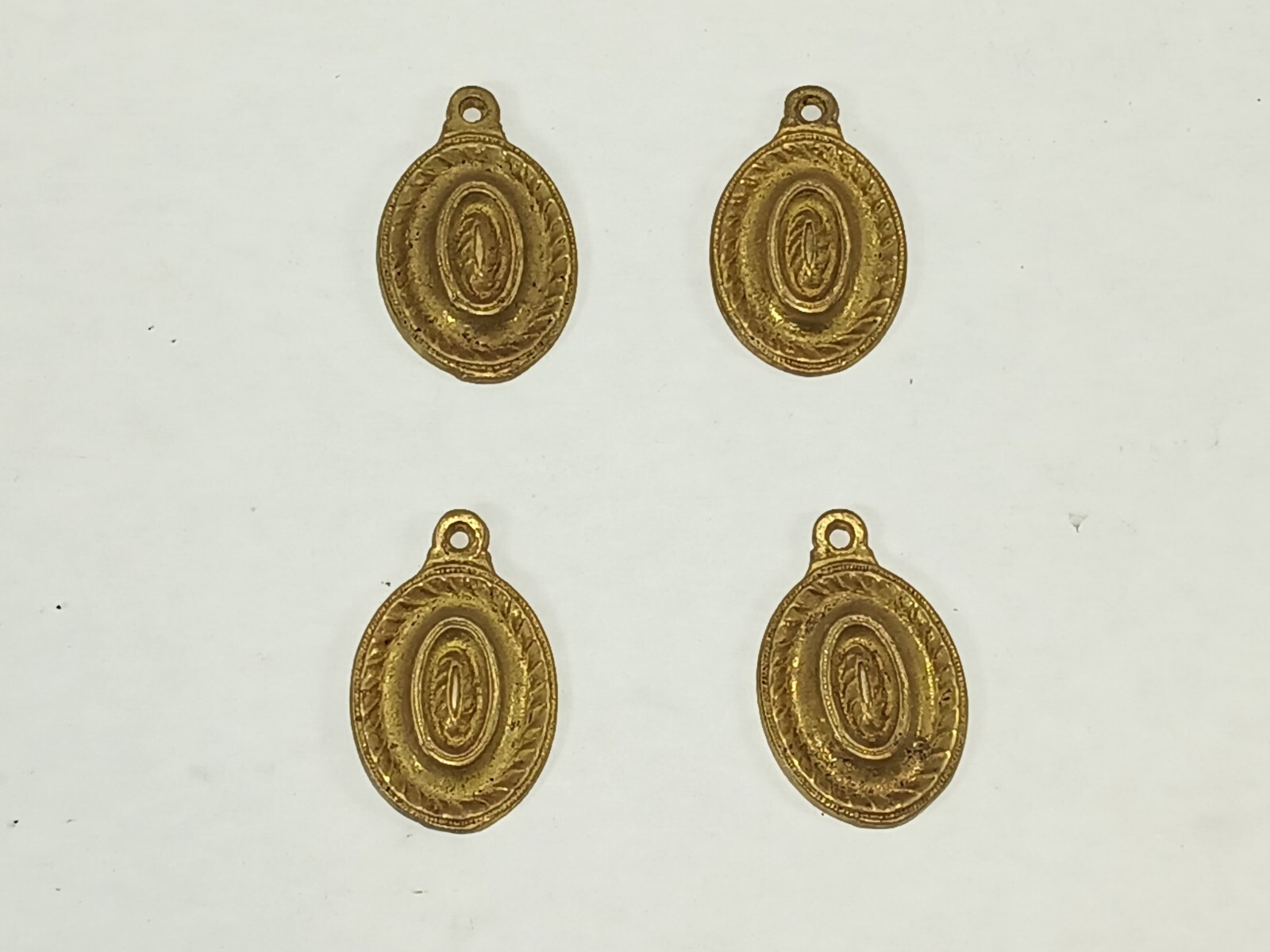 LOT OF 4 ANTIQUE BRASS BED BOLT COVERS eBay