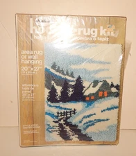 Malina Vintage WINTER SCENE #25/33 Latch Art Rug Hook Kit 20 X 27 NEW