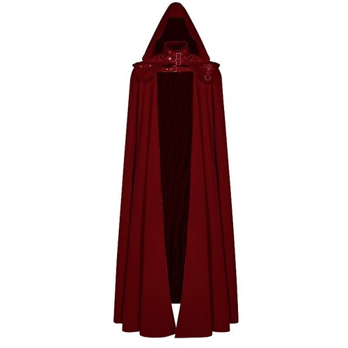 Medieval Hooded Cloak Adult Halloween Wizard Cape Medieval Robe Coat Cos Costume - Picture 11 of 13