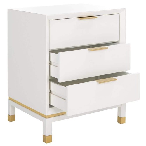 SAFAVIEH Storage End Table 24" H X 18" W, Rectangle Wood Frame Material In White - Picture 7 of 11