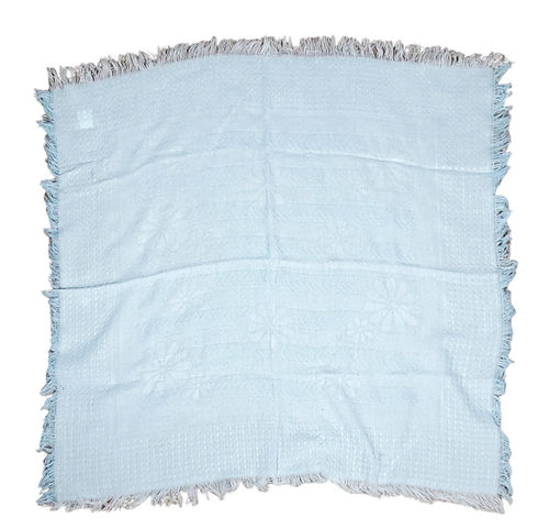 Vintage Specialty Kids Blanket Waffle Weave Blue Fringe Baby Japan 100% Acrylic - Picture 2 of 8