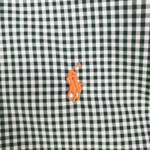 POLO RALPH LAUREN NEW Sz Large Slim Mens Olive Green Gingham Check Sport Shirt - Picture 4 of 18