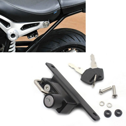 GZDLMoto Lucchetto Antifurto Per Casco Moto – Compatibile BMW R Nine T / R9T / Scrambler 2014-2024 – 2 Chiavi – Colore Nero