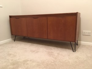 Mid Century Danish Teak Sideboard Large Cabinet Record Cabinet