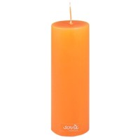 1 Sovie Stumpenkerze Orange 5X15Cm - Blockkerze Votivkerze Dekokerze Flachkopf