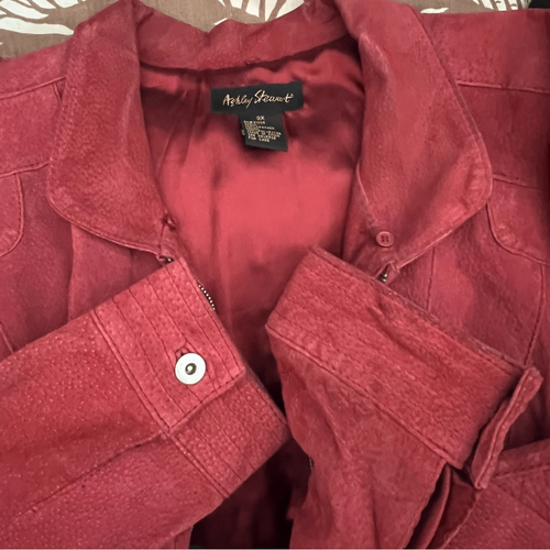 Ashley Stewart Vintage Red Genuine Suede Short Jacket, Size 3X - Picture 12 of 13