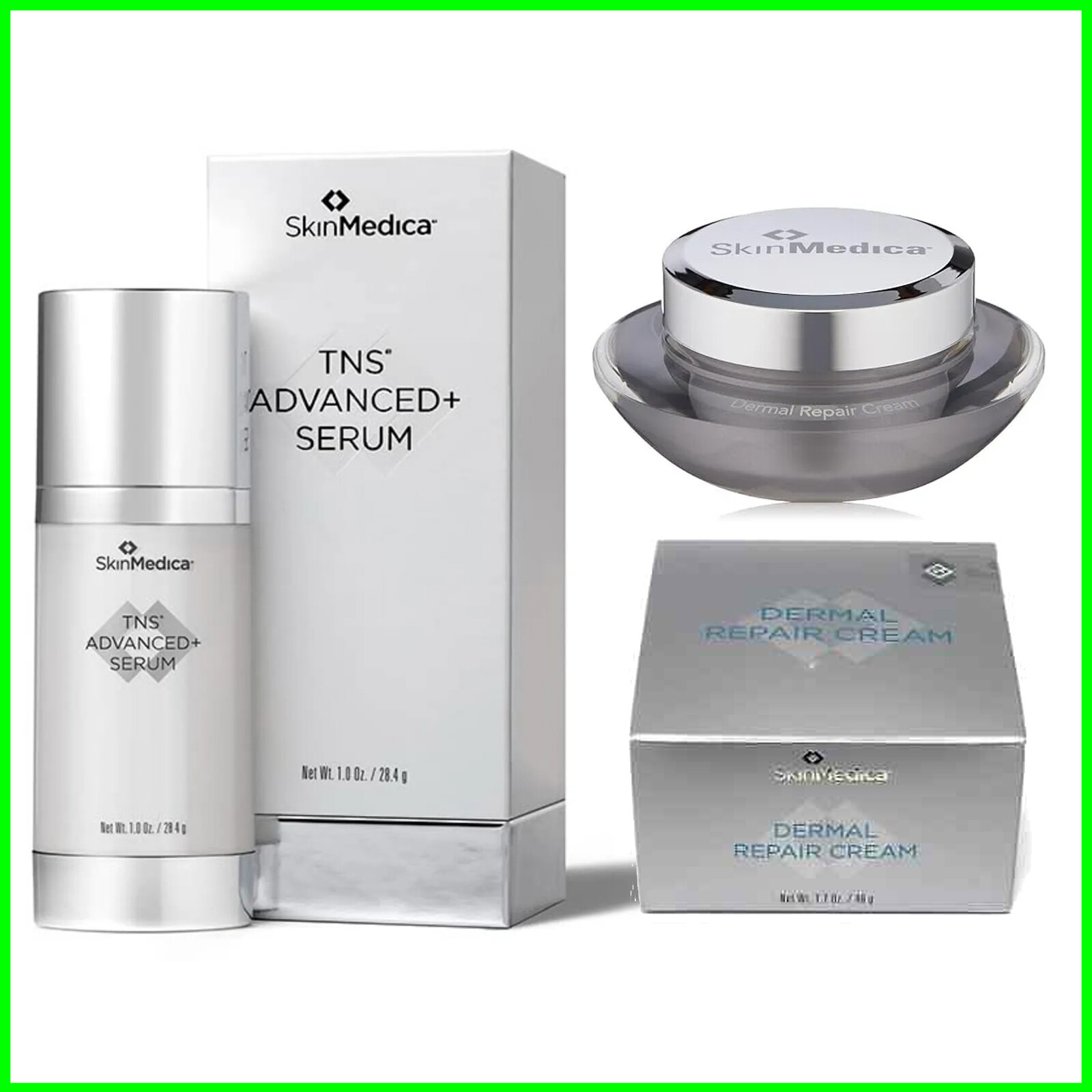 SkinMedica TNS Advanced+ Serum 1oz/28.4g, Dermal Repair Cream exp 2026.